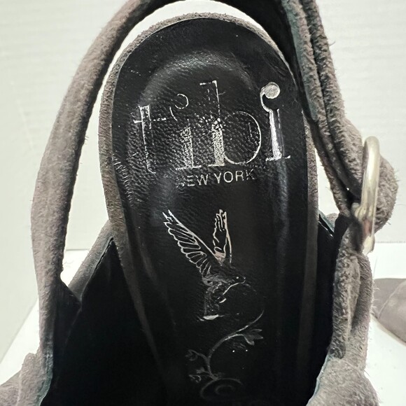 Tibi New York Women's Gray Suede Leather Ruffle High Heel Sandals Size 8.5 B - Picture 8 of 9